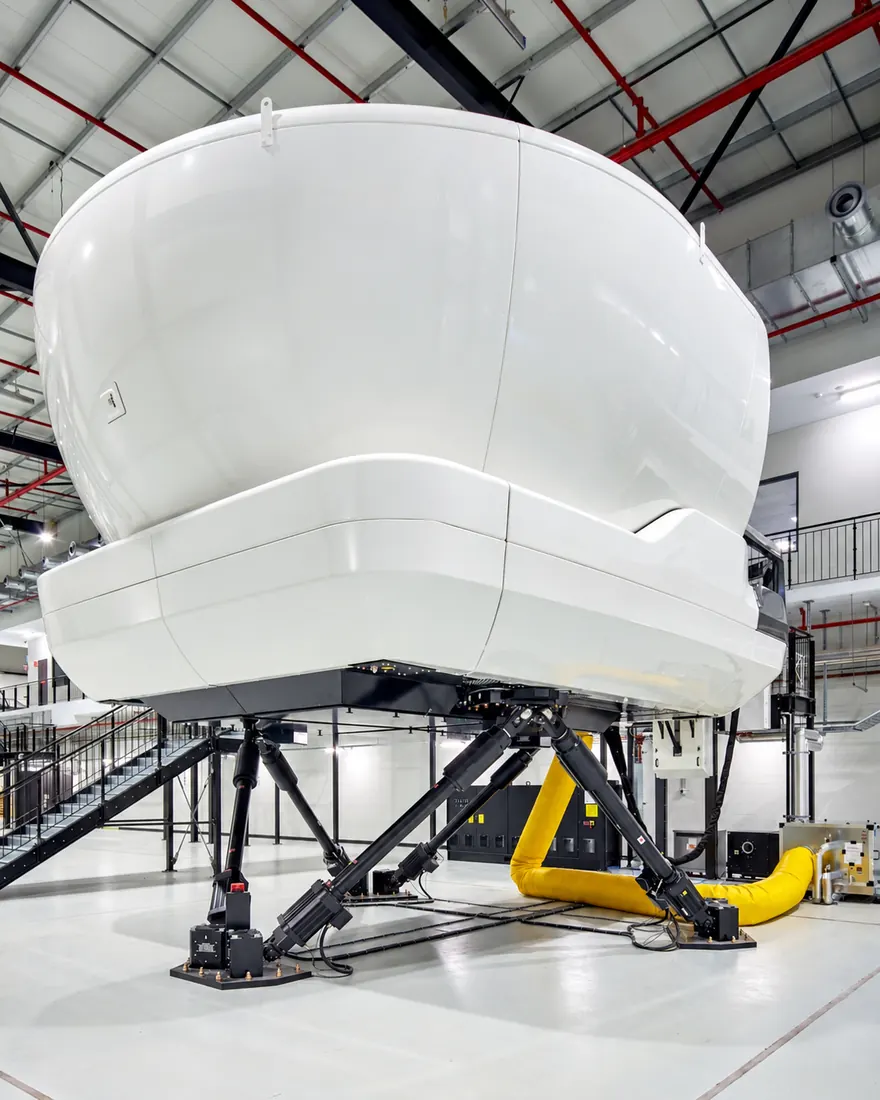 Airbus A320 full flight simulator on a motion platform