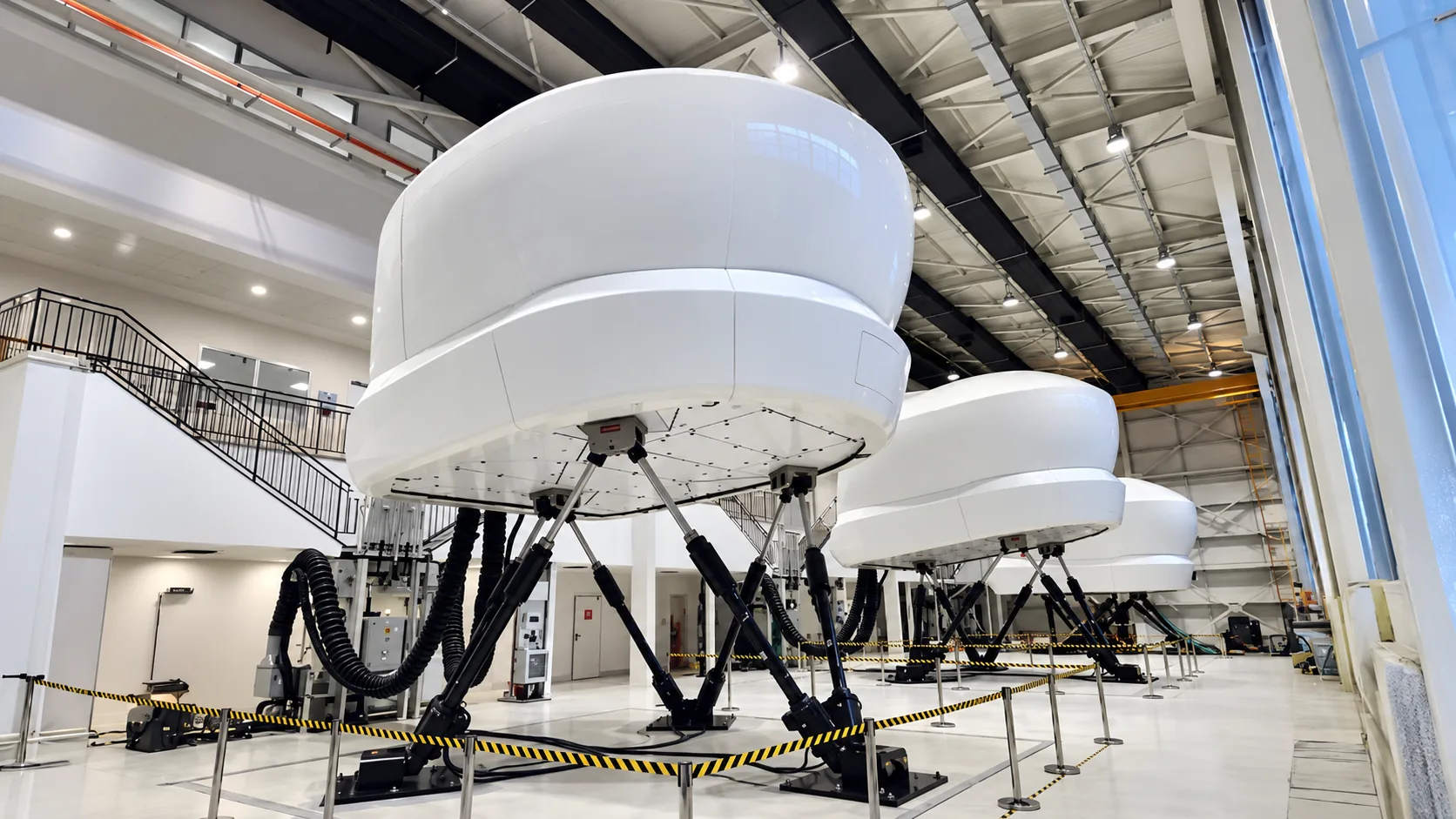 Boeing 737 MAX full flight simulator devices in a training facility